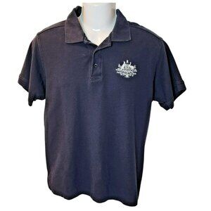James Harvest Sportswear L Navy Piqué‎ Polo Shirt Australia Crest Pre-owned